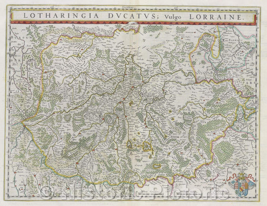 Historic Map : Lotharingia ducatus; vulgo Lorraine., c. 1664 , Vintage Wall Art
