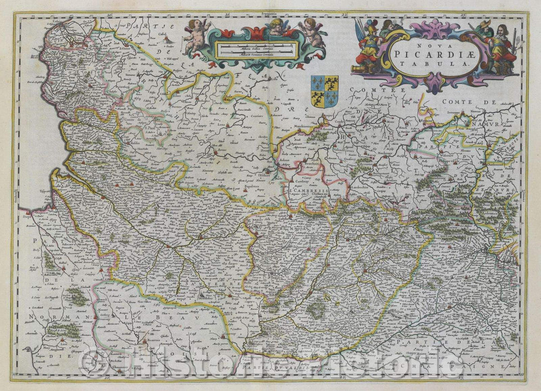 Historic Map : Nova Picardiae tabula., c. 1664 , Vintage Wall Art