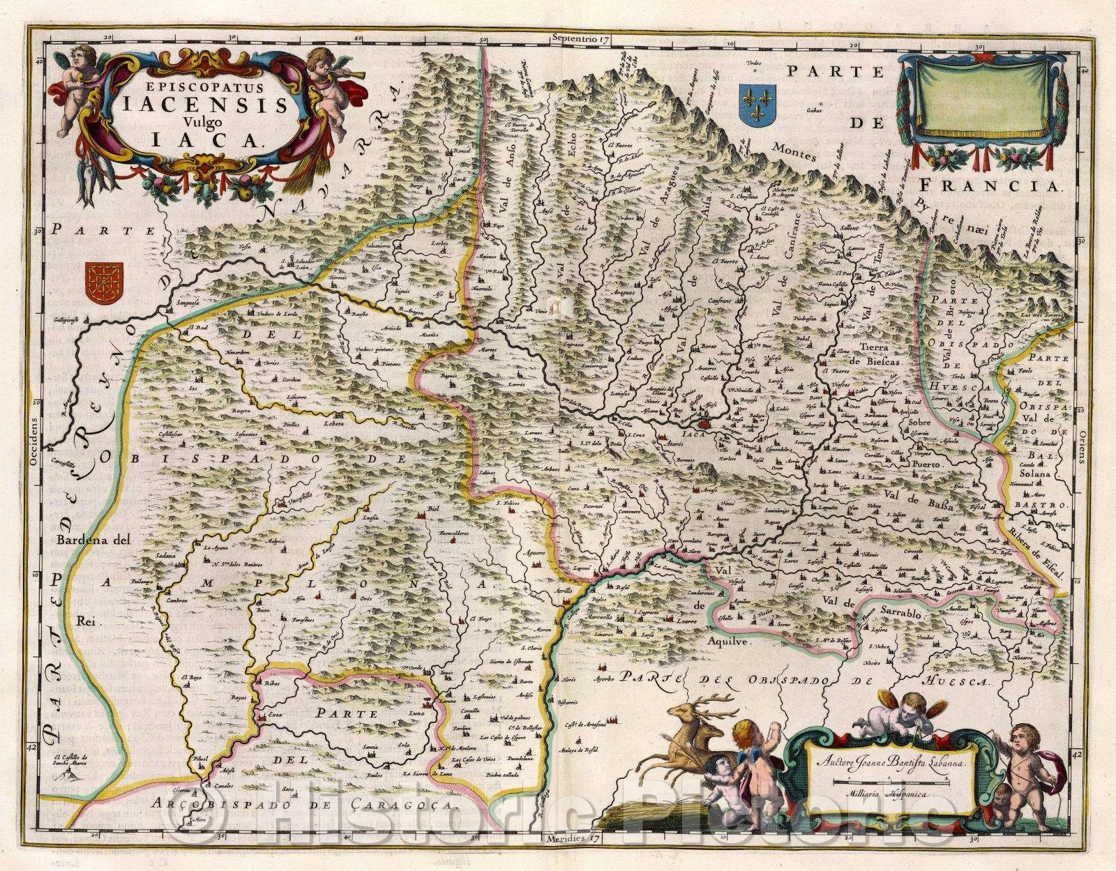 Historic Map : Episcopatus Iacensis vulgo Iaca., c. 1664 , Vintage Wall Art