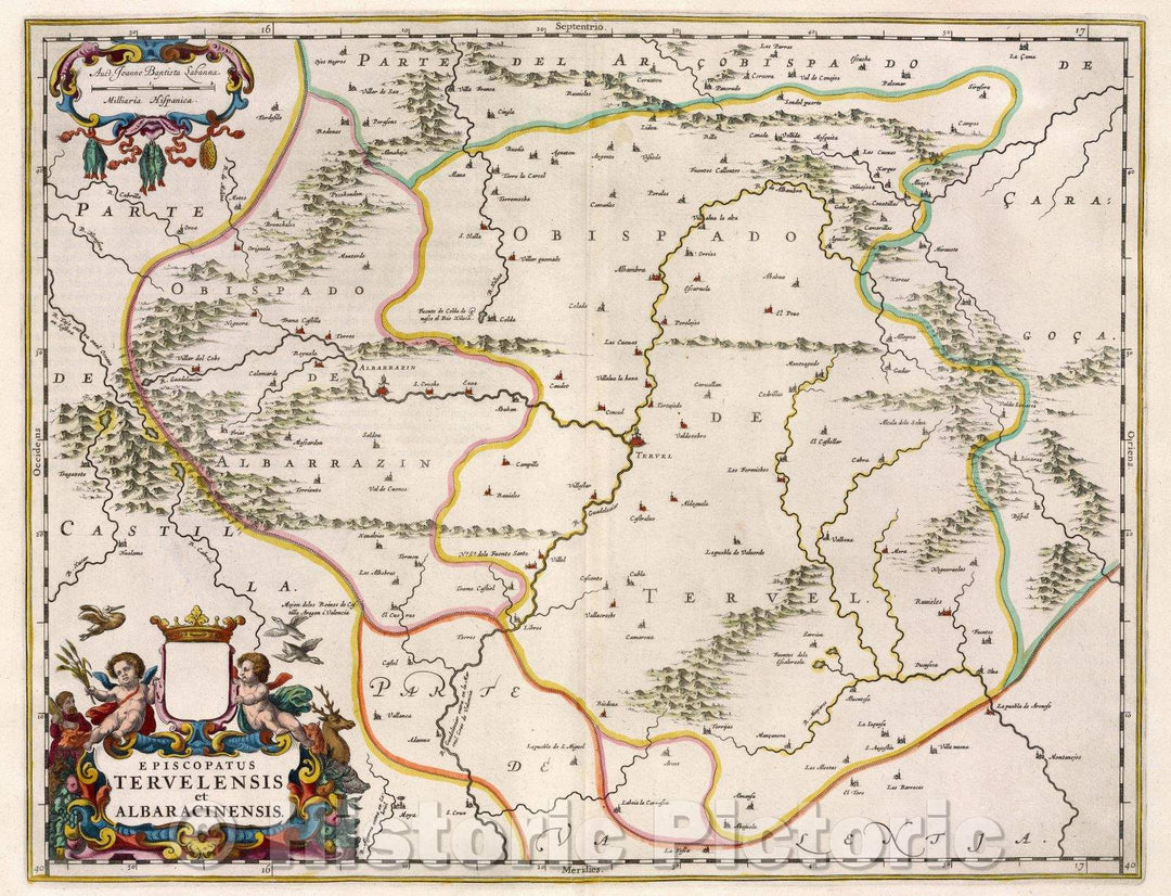 Historic Map : Episcopatus Teruelensis et Albaracinensis, c. 1664 , Vintage Wall Art