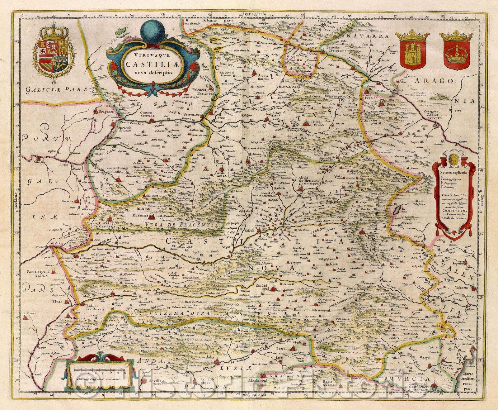 Historic Map : Utriusque Castiliae nova descriptio., c. 1664 , Vintage Wall Art