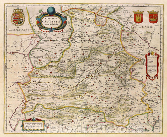 Historic Map : Utriusque Castiliae nova descriptio., c. 1664 , Vintage Wall Art