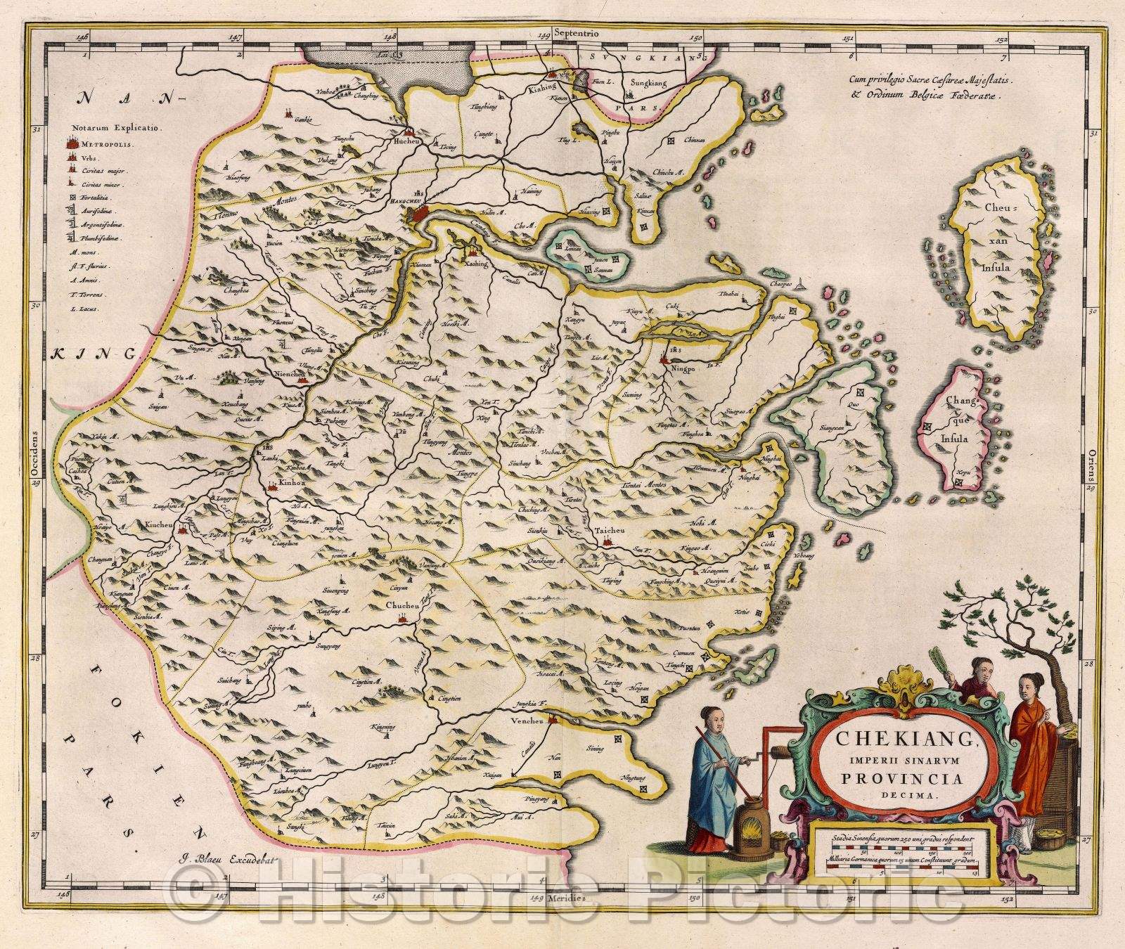 Historic Map : Chekiang, Imperii Sinarum Provincia decima., 1662 , Vintage Wall Art