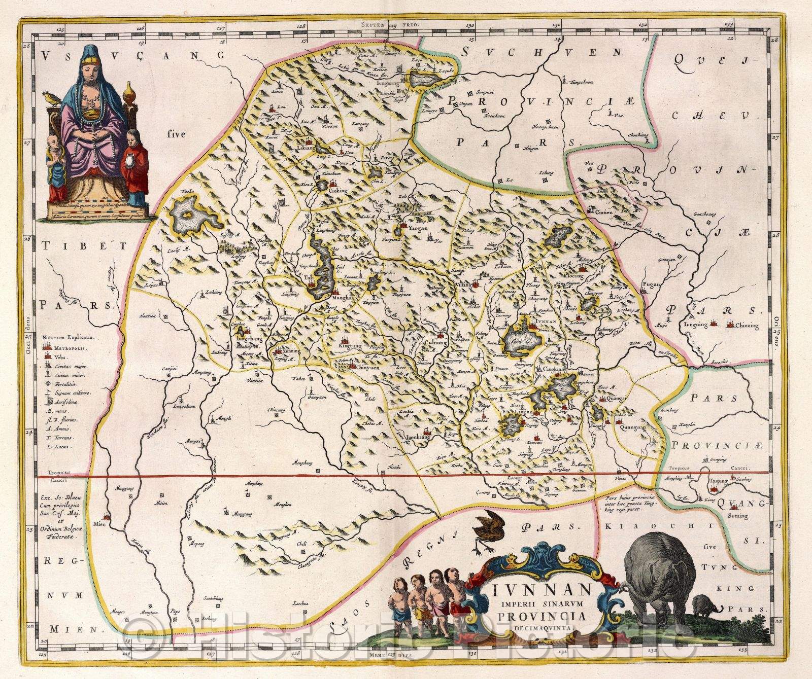 Historic Map : Iunnan Imperii Sinarum Provincia decimaquinta., 1662 , Vintage Wall Art