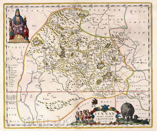 Historic Map : Iunnan Imperii Sinarum Provincia decimaquinta., 1662 , Vintage Wall Art