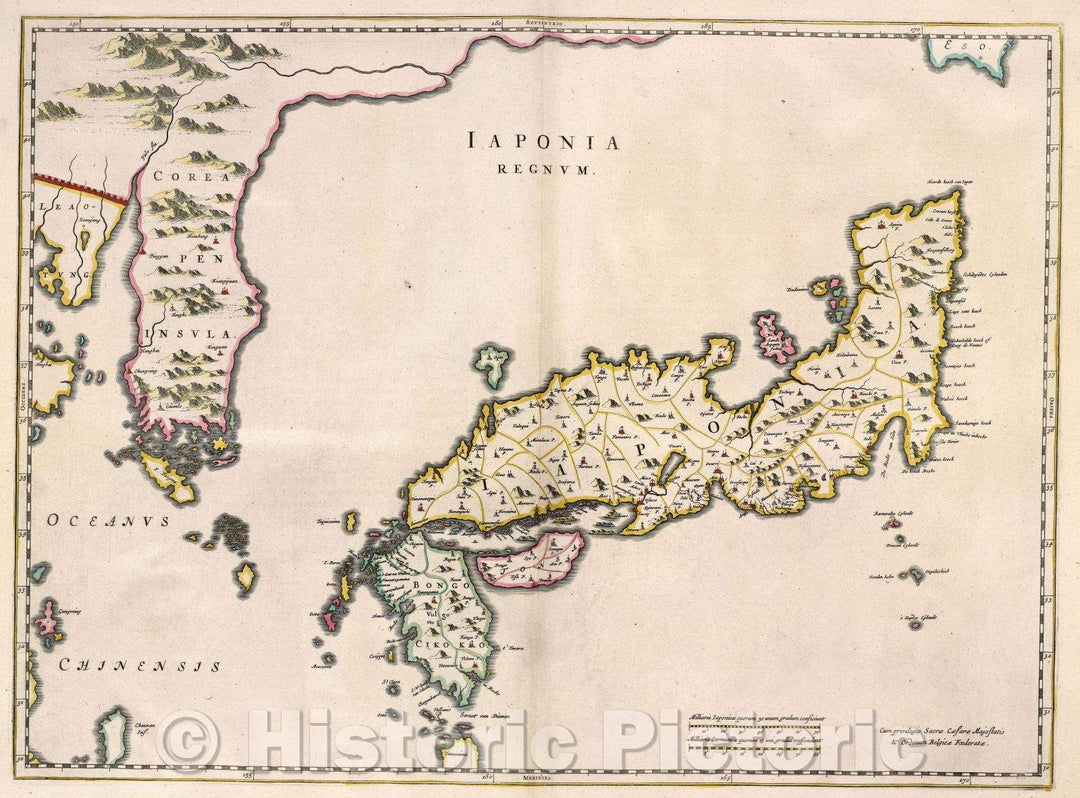 Historic Map : Japonia Regnum., 1662 , Vintage Wall Art