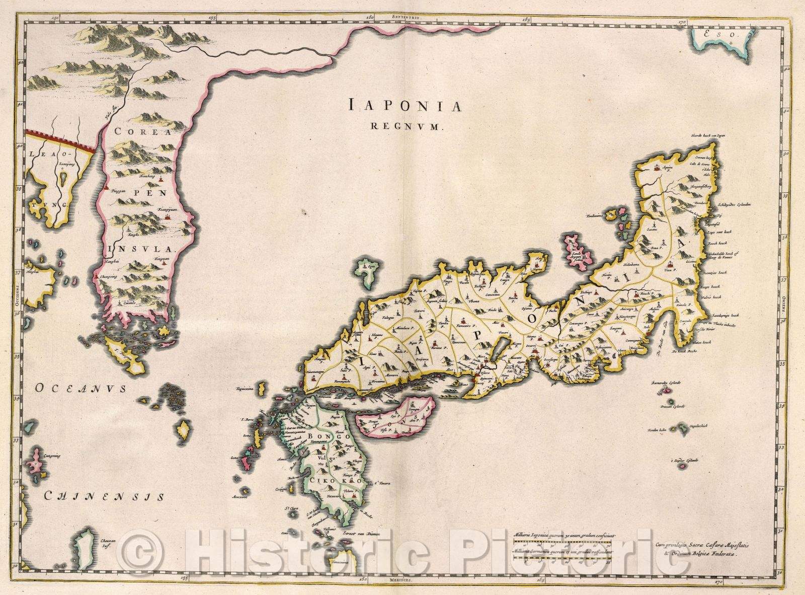 Historic Map : Japonia Regnum., 1662 , Vintage Wall Art