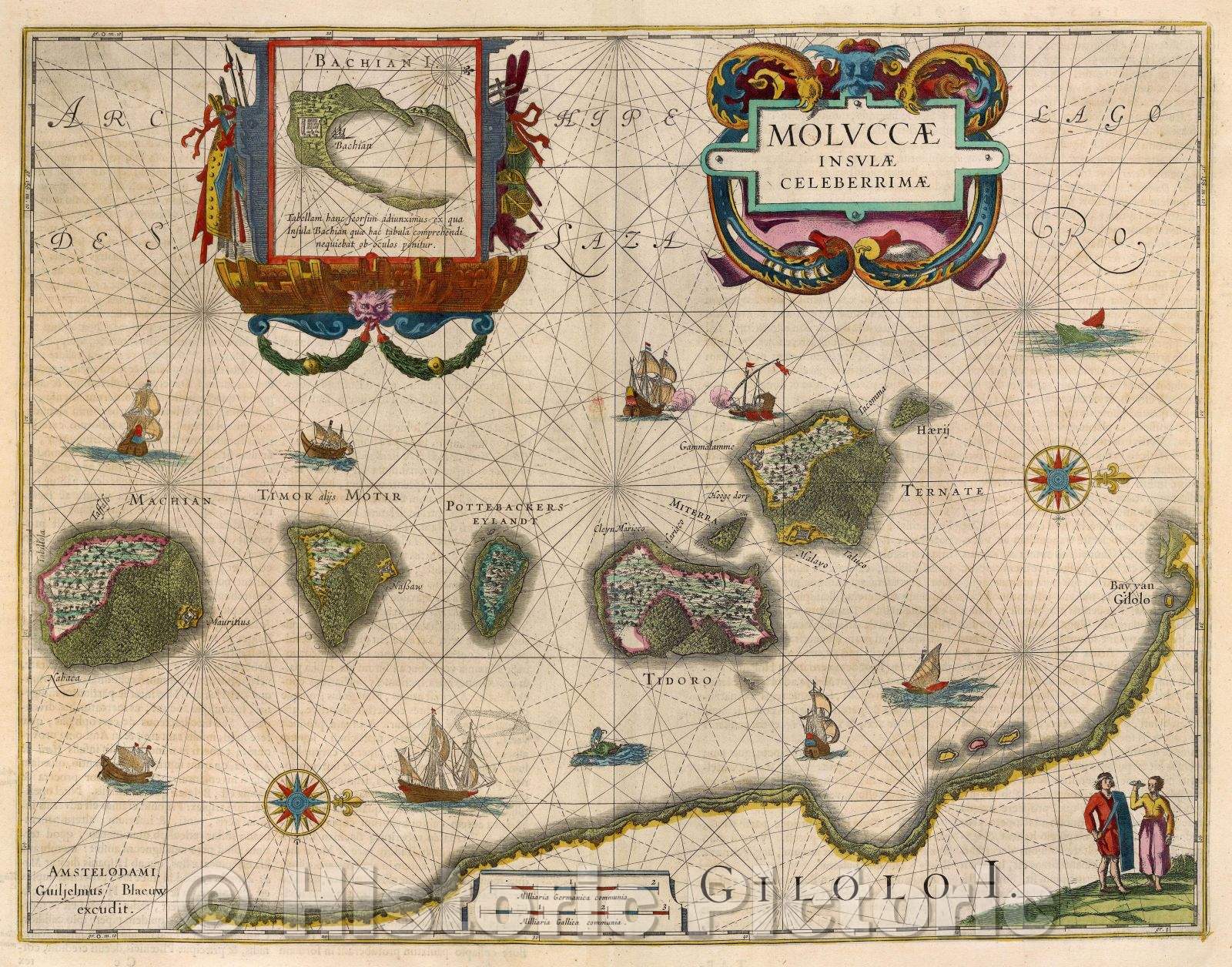 Historic Map : Moluccae insulae celeberrimae, 1662 , Vintage Wall Art