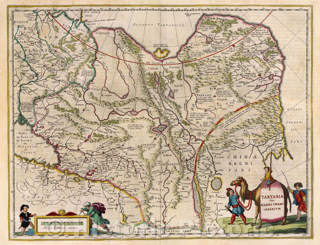 Historic Map : Tartaria sive magni chami imperium, 1662 , Vintage Wall Art