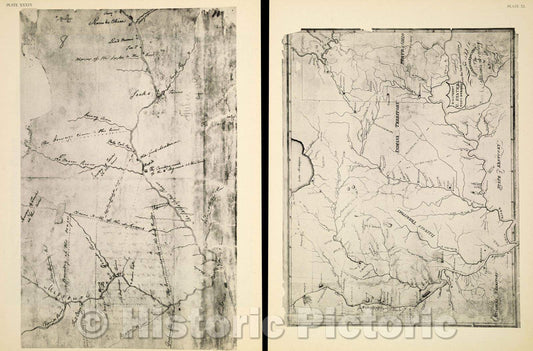 Historic Map : Plate XXXIX Sketch of Part of the Upper Mississippi at the Close of the War of 1812. 1942 copy of 1815-1816 original, c. 1815 , Vintage Wall Art