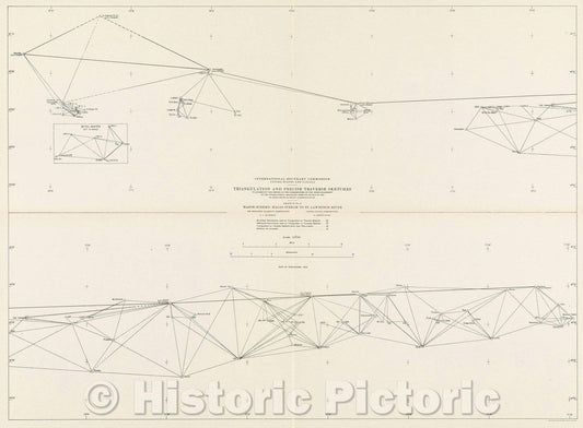 Historic Map : International Boundary Commission United States and Canada Triangulation and precise traverse sketches to accompany the report of the commissioners, 1924 , Vintage Wall Art