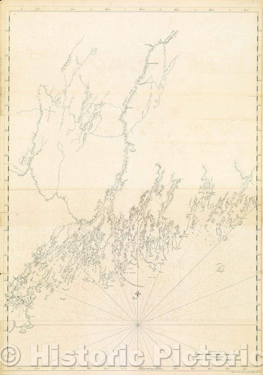Historic Map : Coast of Maine from Spurwink River to Moose Point, Vintage Wall Art
