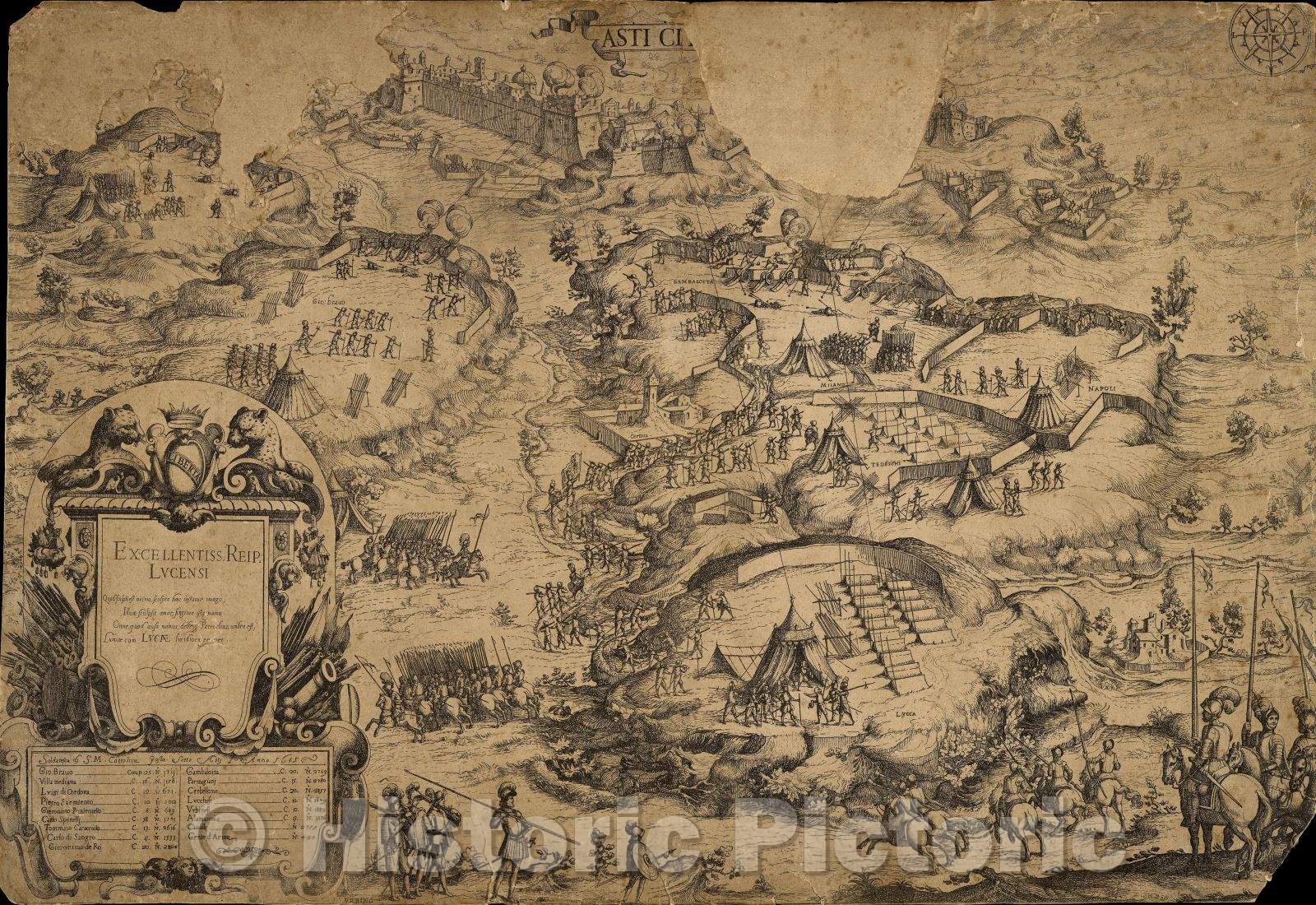 Historic Map : Excellentiss. Reip. Lucensi, 1615 , Vintage Wall Art