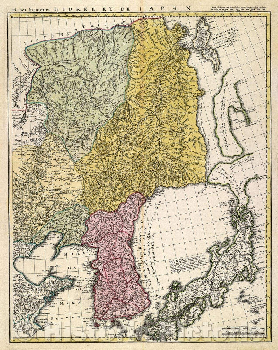Historic Map : Et des Rojaumes de Coree et de Iapan, c. 1749 , Vintage Wall Art