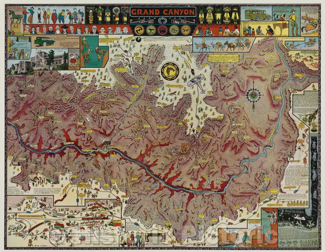 Historic Map : Grand Canyon, 1959 , Vintage Wall Art