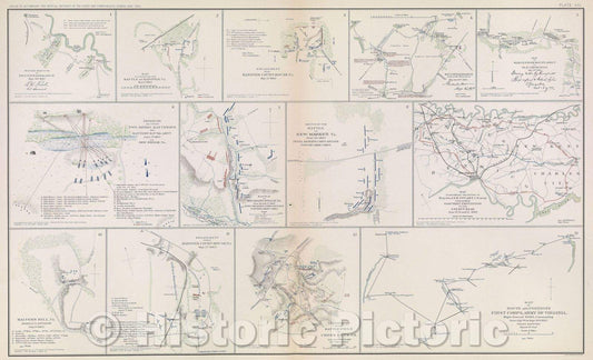 Historic Map : Rough sketch of reconnaissance May 24th 1862, 1862 , Vintage Wall Art