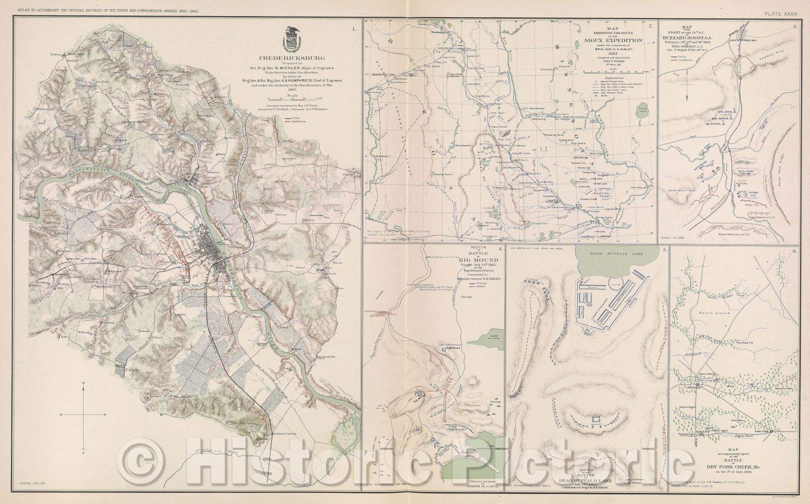 Historic Map : Fredericksburg, 1867 , Vintage Wall Art