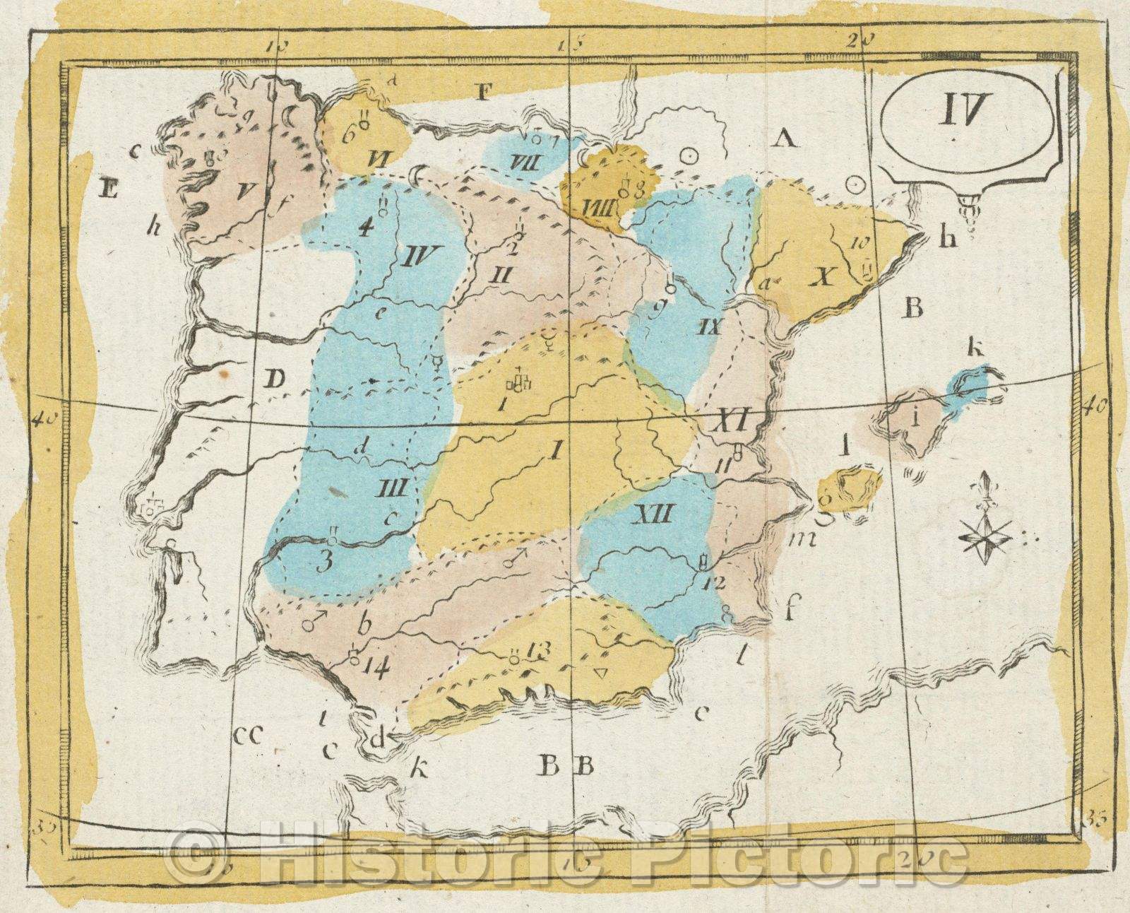 Historic Map : [Map of Spain], 1790 , Vintage Wall Art