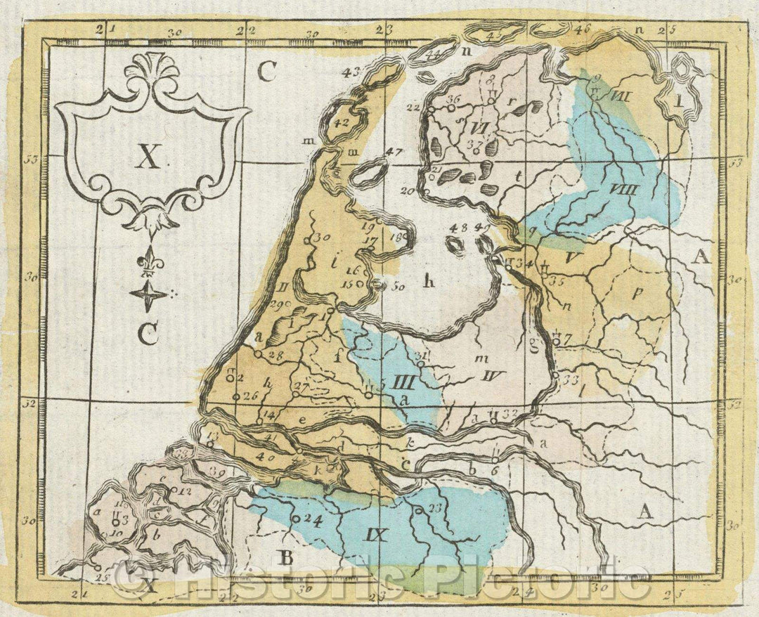 Historic Map : Map of the Dutch Republic AKA United Provinces, 1790 , Vintage Wall Art