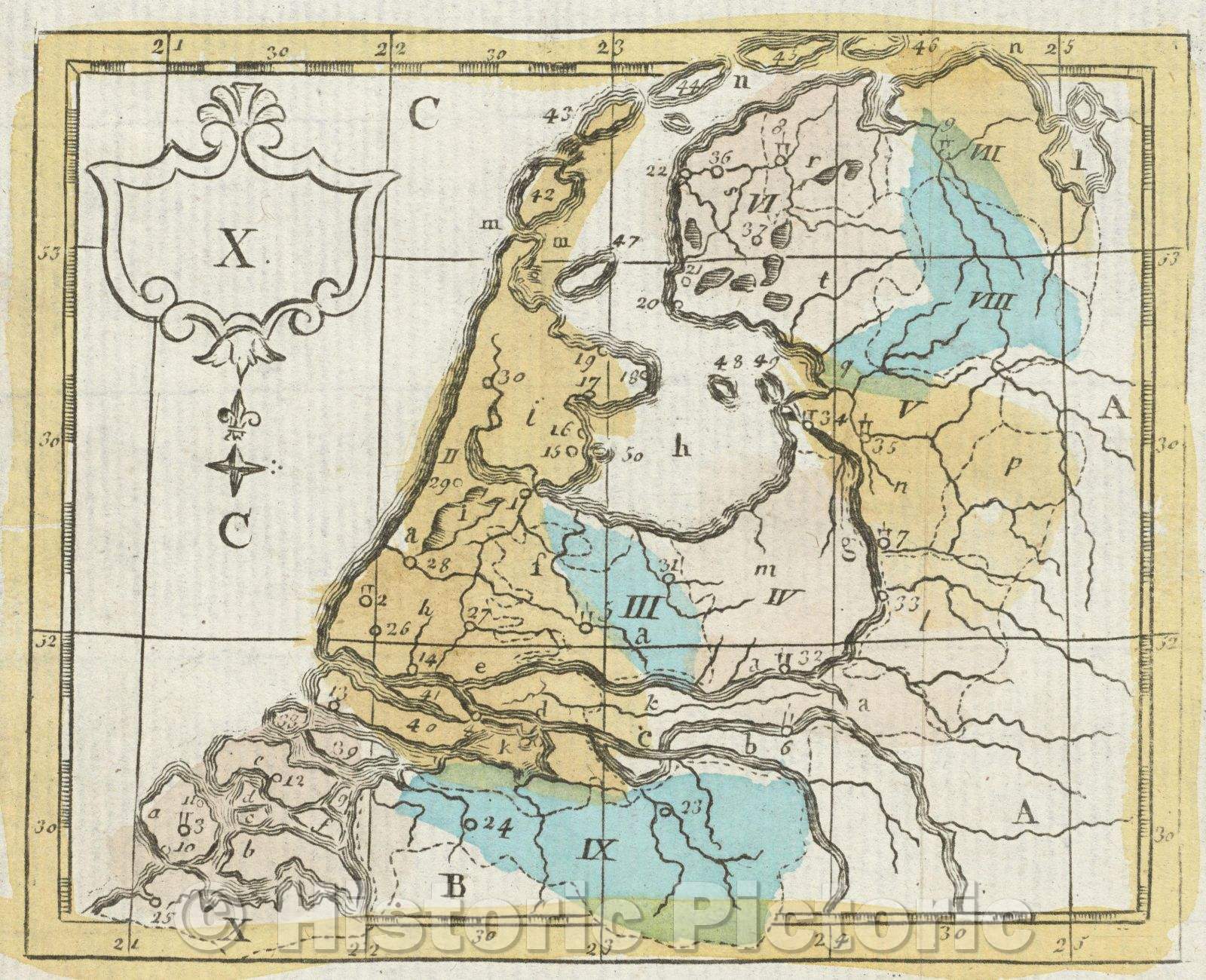 Historic Map : Map of the Dutch Republic AKA United Provinces, 1790 , Vintage Wall Art
