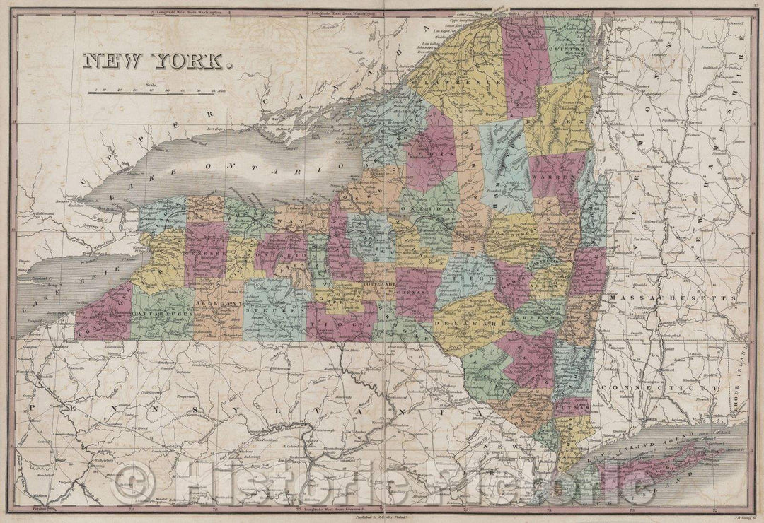 Historic Map : New York., 1832 , Vintage Wall Art