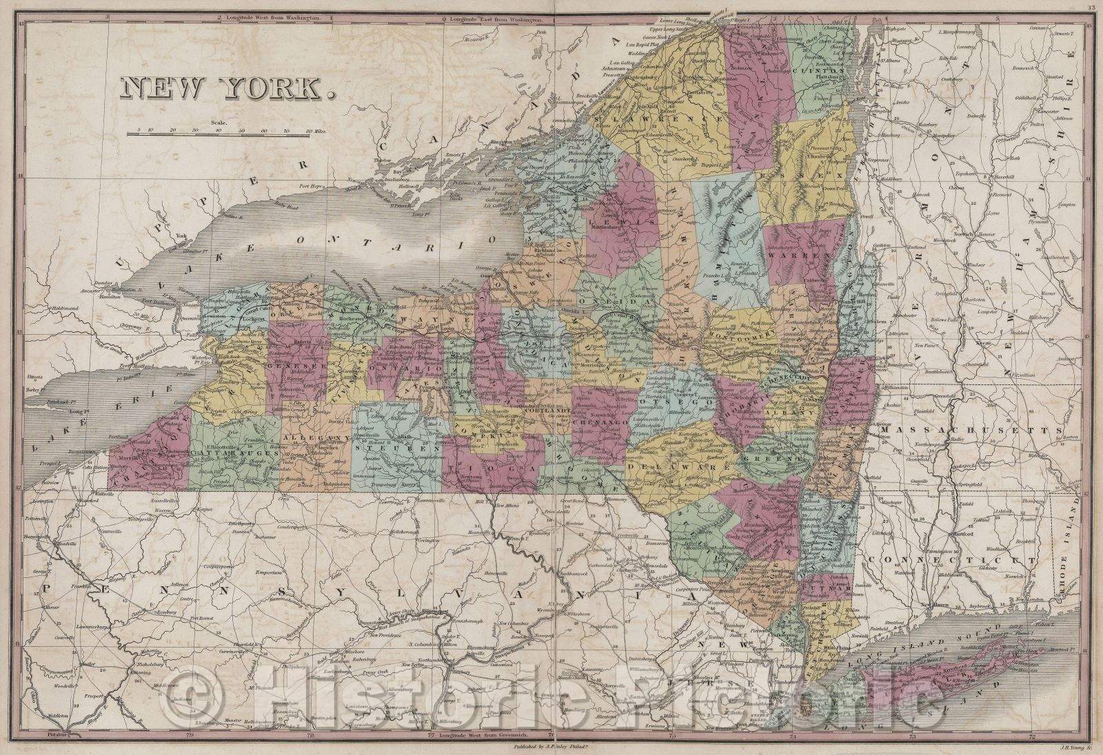 Historic Map : New York., 1832 , Vintage Wall Art