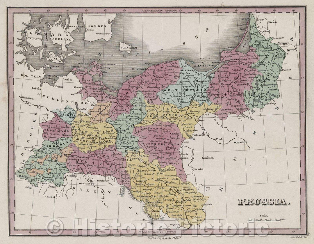 Historic Map : Prussia., 1832 , Vintage Wall Art