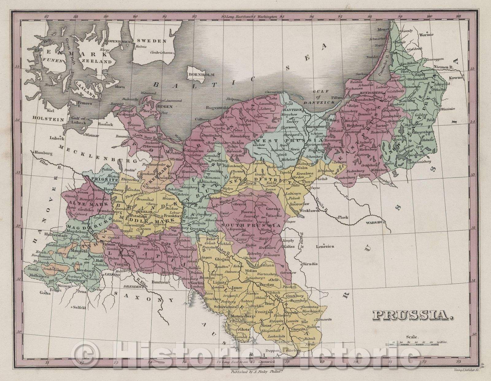 Historic Map : Prussia., 1832 , Vintage Wall Art