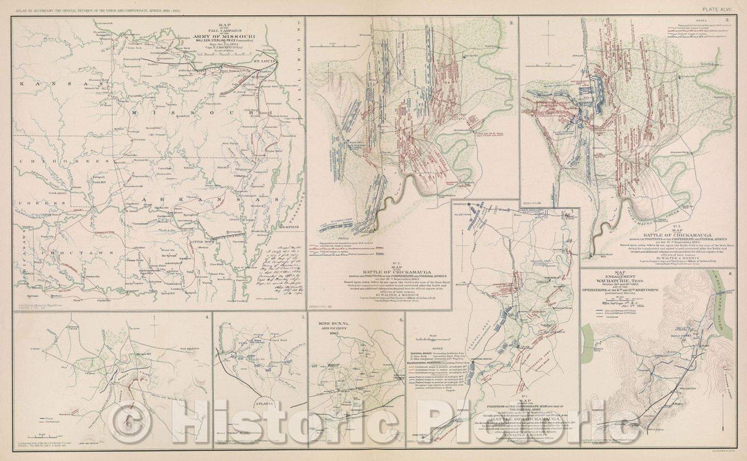 Historic Map : Map of the Fall campaign of the Army of Missouri, 1864 , Vintage Wall Art