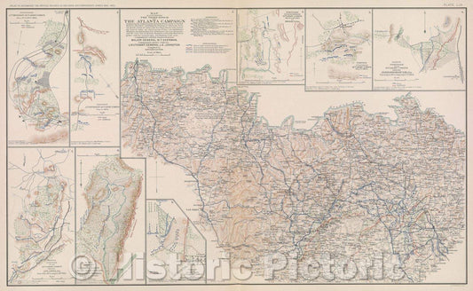Historic Map : Positions 4th Division 16th Army Corps June 11th to 22nd 1864., 1864 , Vintage Wall Art