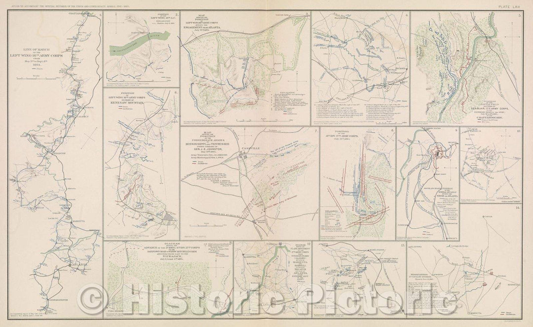Historic Map : "A" Plan of siege operations against Fort Morgan, Ala., by the U.S. Forces under Maj. Gen. Gordon Granger, August, 1864., 1864 , Vintage Wall Art
