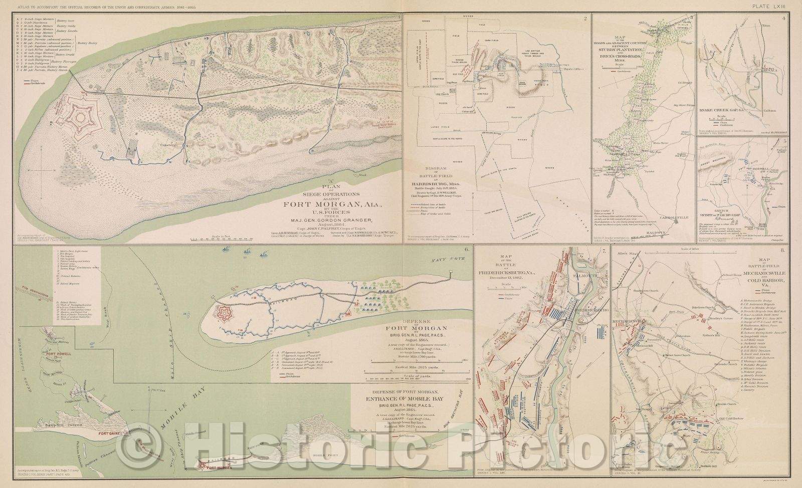Historic Map : (Appendix 65.)  Engineer Department, HDQRS. Army of the Potomac, July 28th, 1864., 1864 , Vintage Wall Art