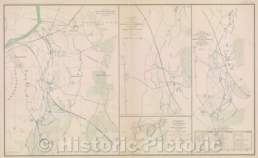 Historic Map : Engineer Office, 10th Army Corps, Sketch No. 8. of the road between Bermuda Hundred and enemy's first line of intrenchments on the North, 1864 , Vintage Wall Art