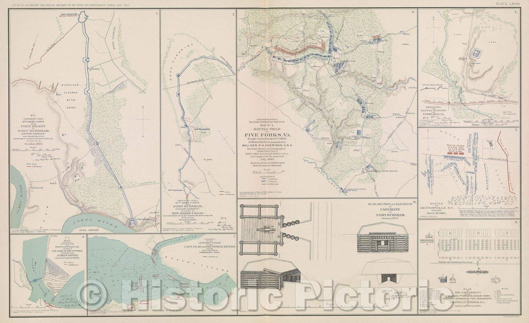 Historic Map : Engineer Office Military Division of the Gulf, Map No. 5.  Upper Potomac from McCoy's Ferry to Conrad's Ferry and adjacent portions of Maryland, 1866 , Vintage Wall Art