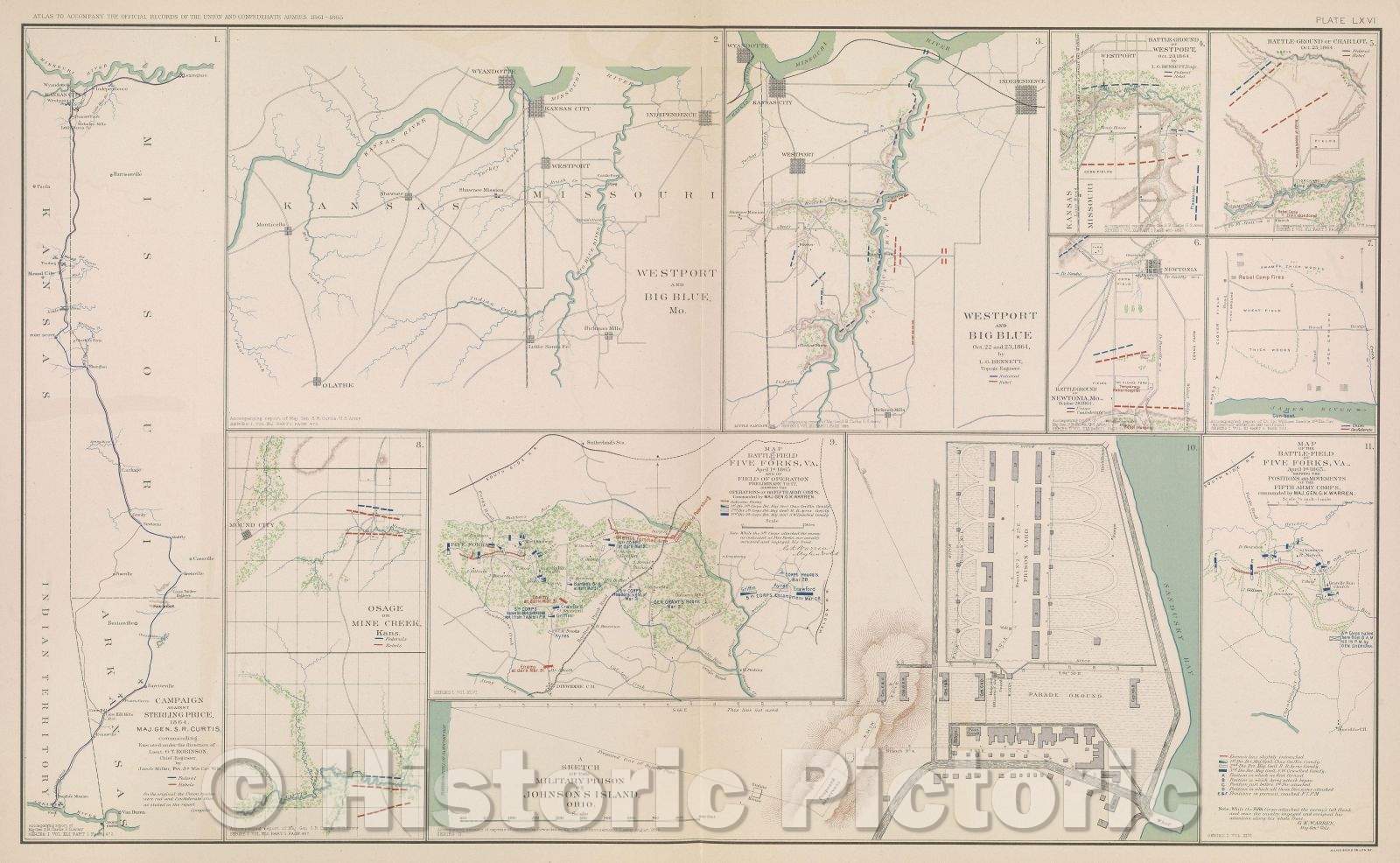 Historic Map : Federal Point, N.C., 1865 , Vintage Wall Art