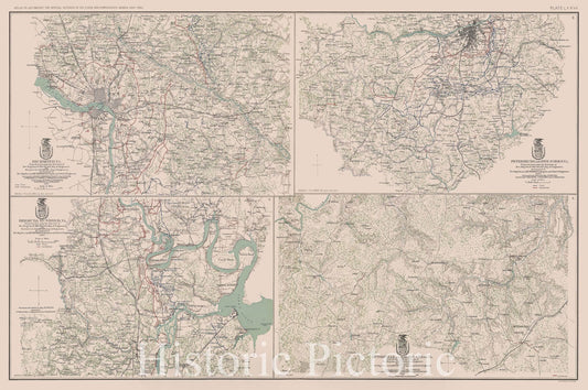 Historic Map : Richmond, VA., 1867 , Vintage Wall Art