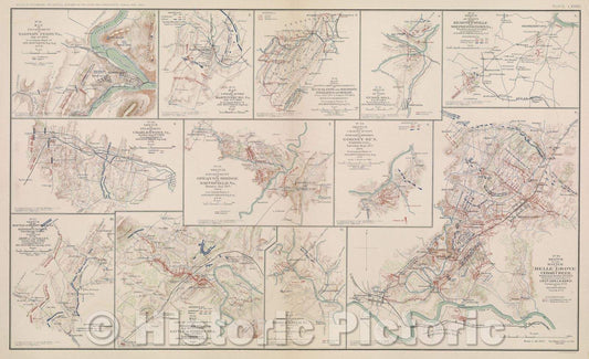 Historic Map : No. 12.  Map of engagement at Harper's Ferry. VA., July 4th, 1864.  To accompany report of Jed. Hotchkiss, Top. Eng. A. V. D., 1865 , Vintage Wall Art