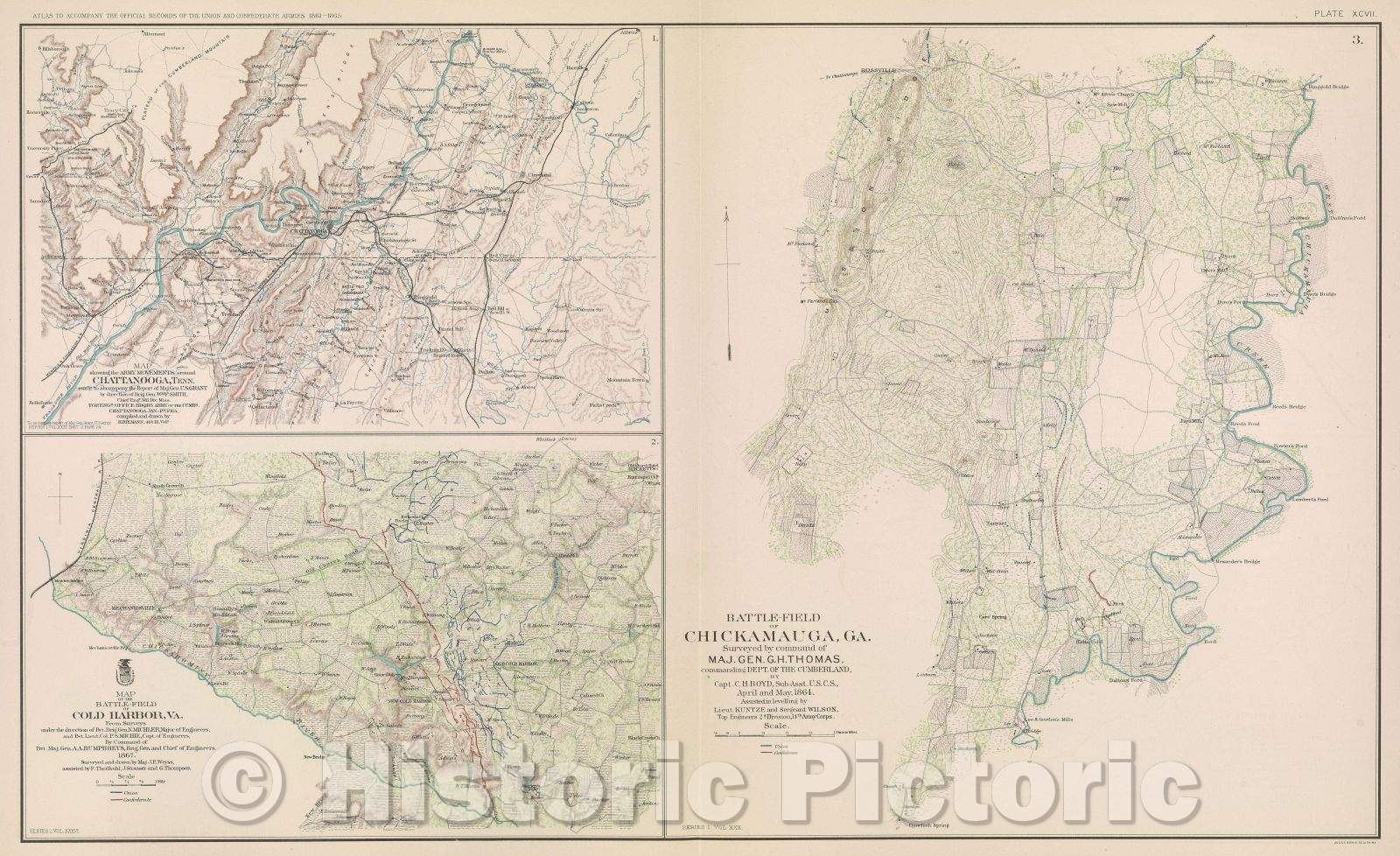 Historic Map : Map showing the army movements around Chattanooga, Tenn. made to accompany the report of Brig. Gen. Wm. F. Smith, 1867 , Vintage Wall Art