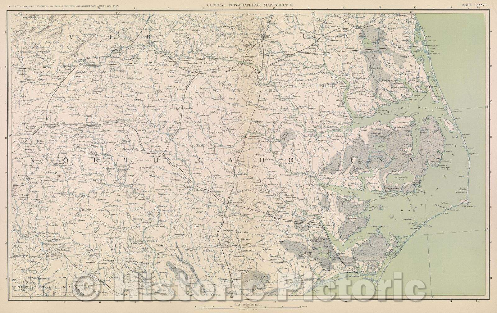 Historic Map : General Topographical Map.  Sheet III., 1891 , Vintage Wall Art