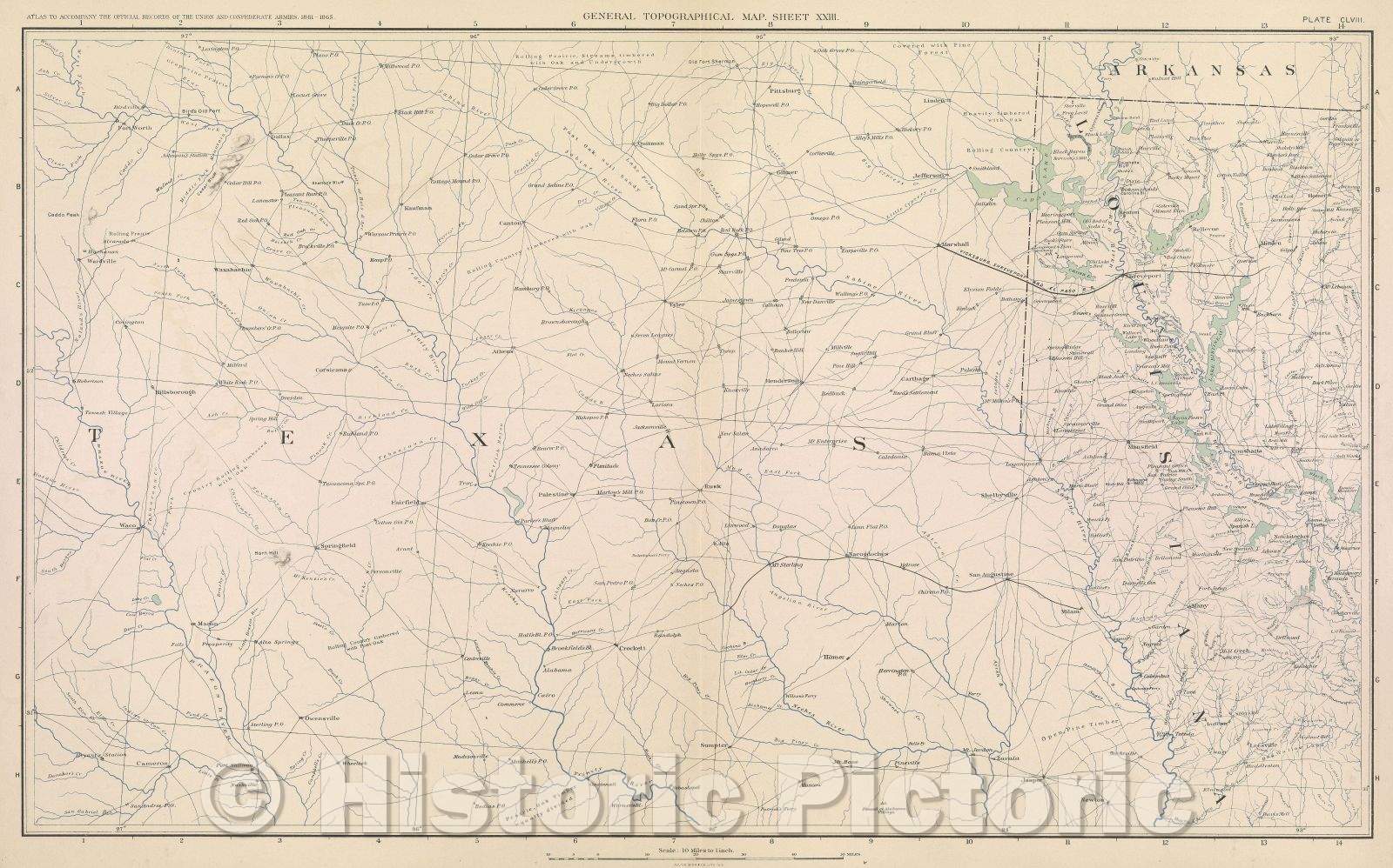 Historic Map : General Topographical Map.  Sheet XXIII., 1891 , Vintage Wall Art