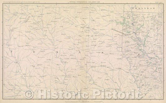 Historic Map : General Topographical Map.  Sheet XXIII., 1891 , Vintage Wall Art
