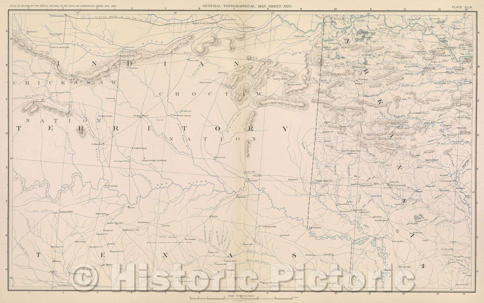 Historic Map : General Topographical Map.  Sheet XXIV., 1891 , Vintage Wall Art