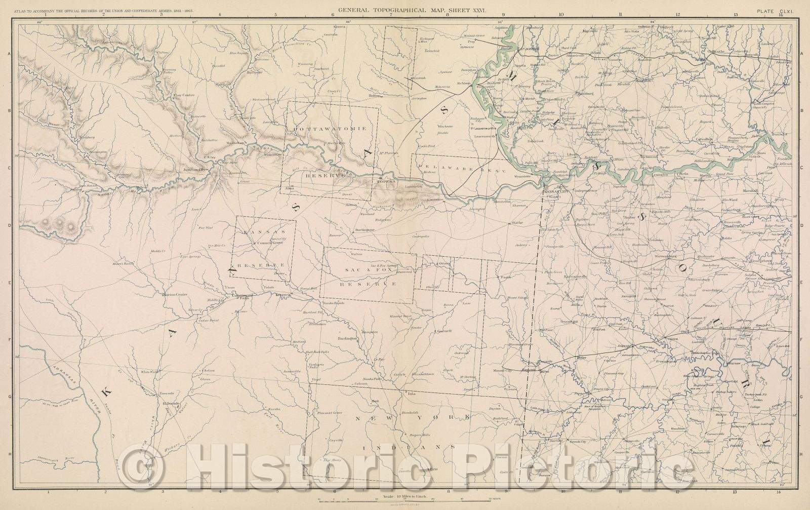 Historic Map : General Topographical Map.  Sheet XXVI., 1891 , Vintage Wall Art