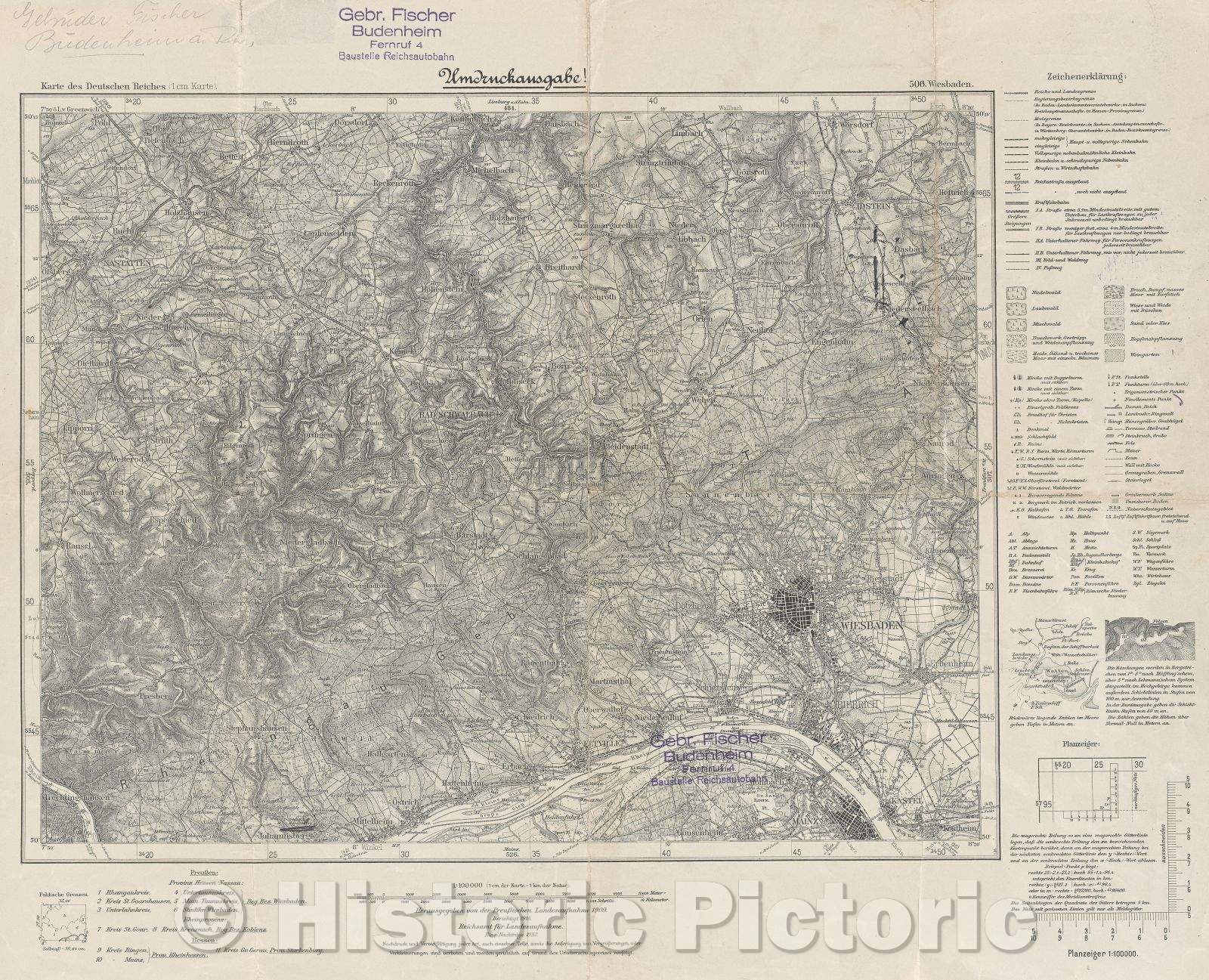 Historic Map : 506. Wiesbaden, Vintage Wall Art