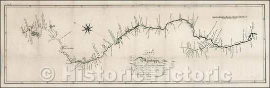 Historic Map - Carte Du Mississippi, Depuis sa Source jusqu'a l'Embouchure du Missouri :: Mississippi From its source up to the Mouth of the Missouri, 1812 - Vintage Wall Art