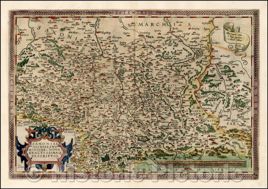 Historic Map - Saxoniae, Misniae, Thuringiae, Nova Exactissimaque Descriptio, 1584, Abraham Ortelius - Vintage Wall Art