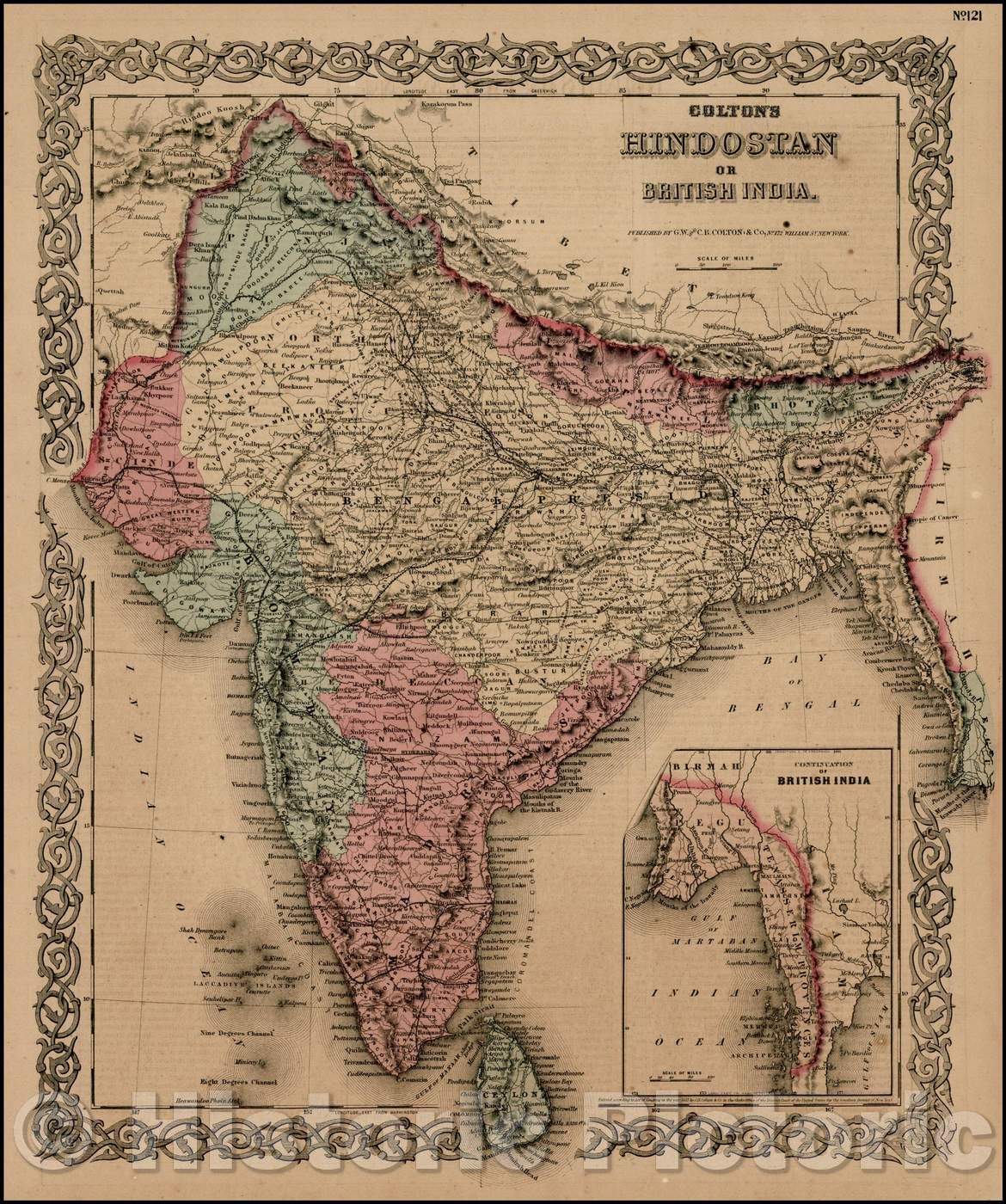 Historic Map - Colton's Hindostan or British India, 1859, Joseph Hutchins Colton v1