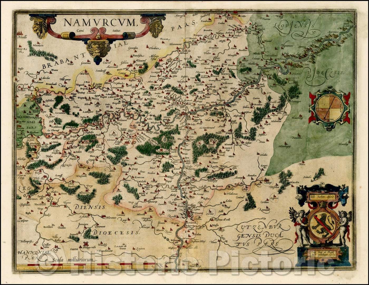 Historic Map - Namurcum Comitatus, 1584, Abraham Ortelius v1