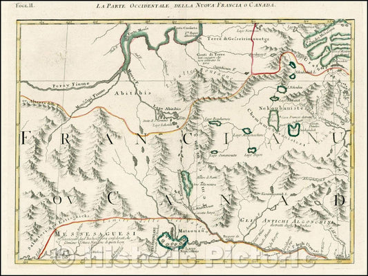 Historic Map - La Parte Occidentale Della Nuova Francia O Canada, 1778, Antonio Zatta v1