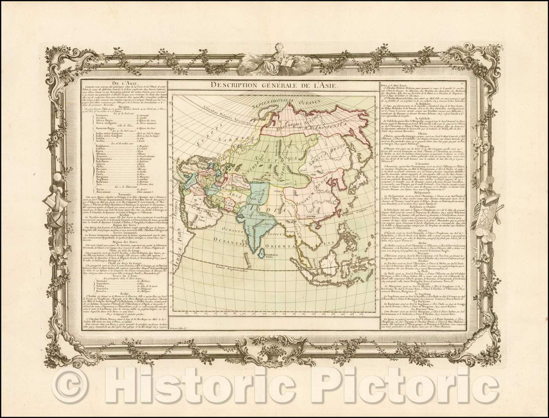 Historic Map - Description Generale De L'Asie/Map of Asia, 1756, Buy de Mornas - Vintage Wall Art